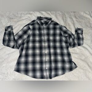 Riders by Lee Black and White Plaid Button Down Shirt